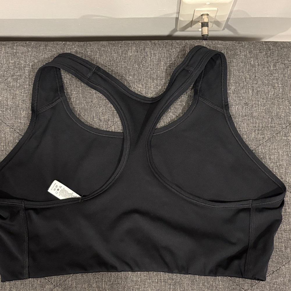 Nike Black Sports Bra with White Logo - Picture 2 of 3